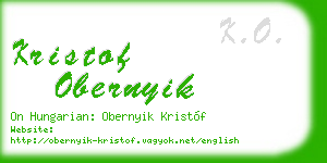 kristof obernyik business card